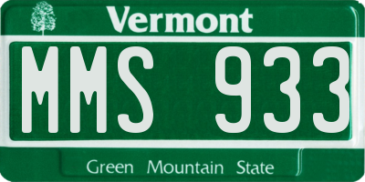 VT license plate MMS933