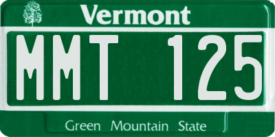 VT license plate MMT125