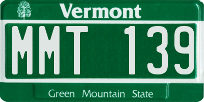 VT license plate MMT139