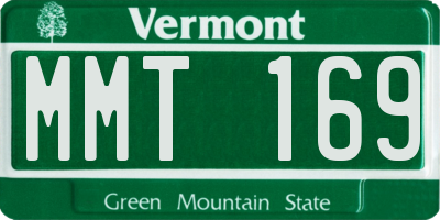VT license plate MMT169