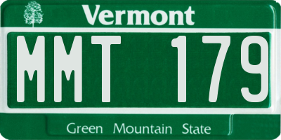 VT license plate MMT179