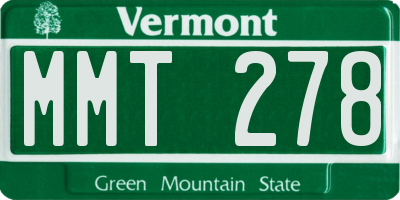 VT license plate MMT278