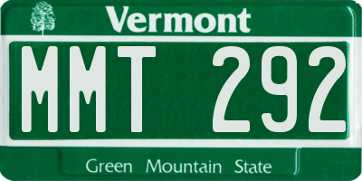 VT license plate MMT292