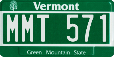 VT license plate MMT571