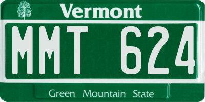 VT license plate MMT624