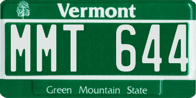 VT license plate MMT644