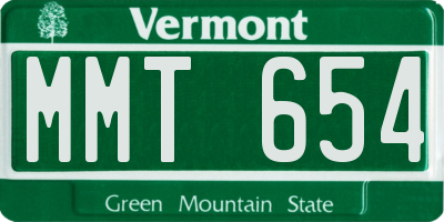 VT license plate MMT654