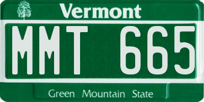 VT license plate MMT665