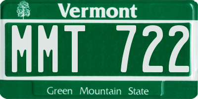 VT license plate MMT722