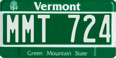 VT license plate MMT724