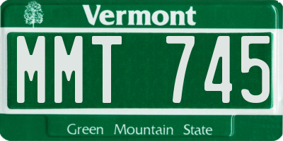 VT license plate MMT745