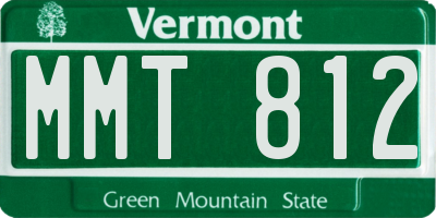 VT license plate MMT812