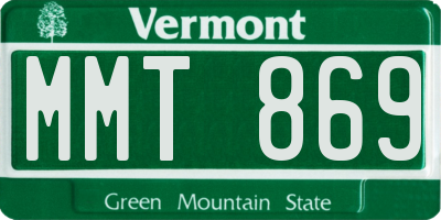 VT license plate MMT869