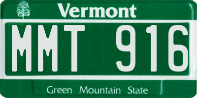VT license plate MMT916