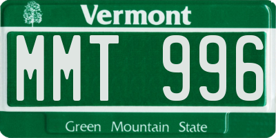 VT license plate MMT996