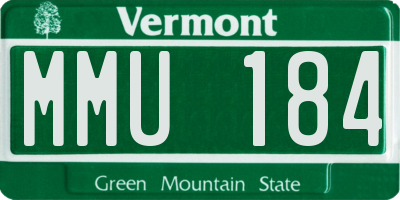 VT license plate MMU184
