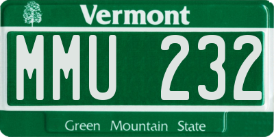 VT license plate MMU232