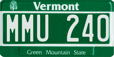 VT license plate MMU240