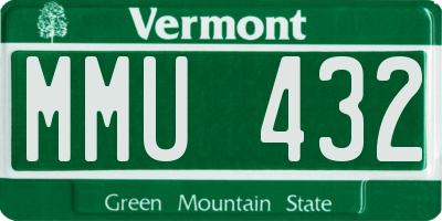 VT license plate MMU432
