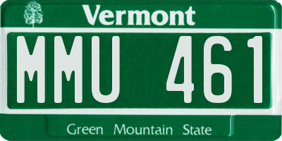 VT license plate MMU461