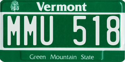 VT license plate MMU518