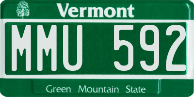 VT license plate MMU592
