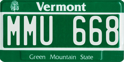 VT license plate MMU668