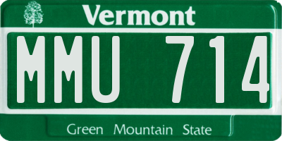 VT license plate MMU714