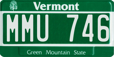 VT license plate MMU746