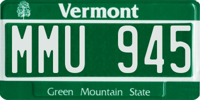 VT license plate MMU945