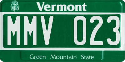 VT license plate MMV023