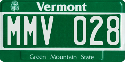 VT license plate MMV028
