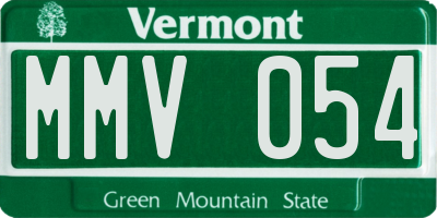 VT license plate MMV054