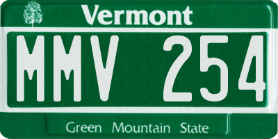 VT license plate MMV254