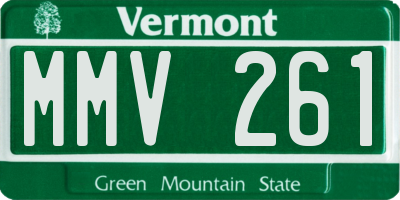 VT license plate MMV261
