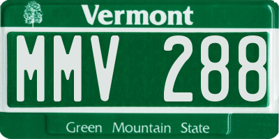 VT license plate MMV288
