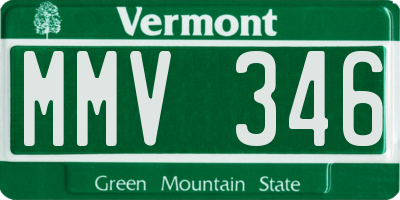 VT license plate MMV346