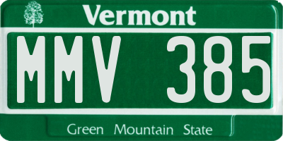 VT license plate MMV385