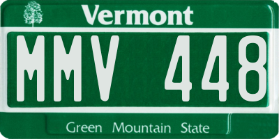 VT license plate MMV448