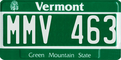 VT license plate MMV463