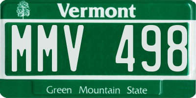 VT license plate MMV498