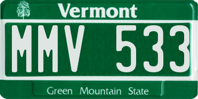 VT license plate MMV533
