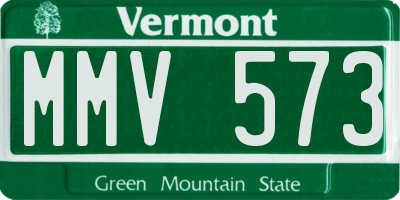 VT license plate MMV573