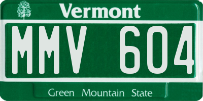 VT license plate MMV604