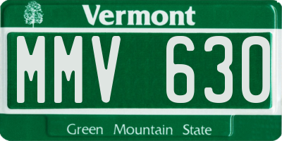 VT license plate MMV630
