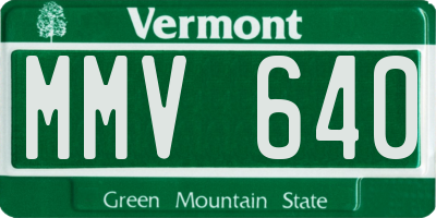 VT license plate MMV640