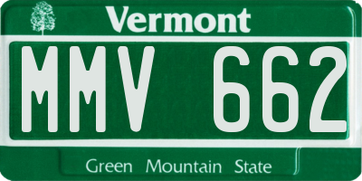 VT license plate MMV662