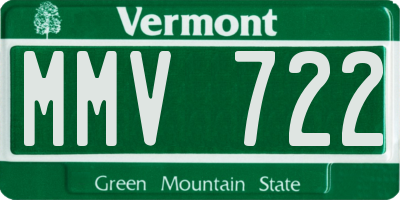 VT license plate MMV722