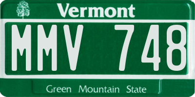 VT license plate MMV748
