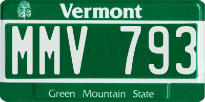 VT license plate MMV793